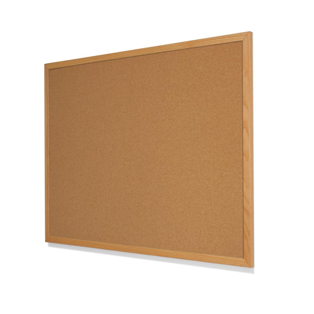 Heavy Duty Natural Tan Cork Board with Narrow Red Oak Frame